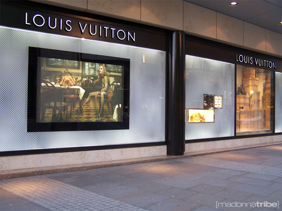 On the Louis Vuitton windows in Manchester - MadonnaTribe Decade