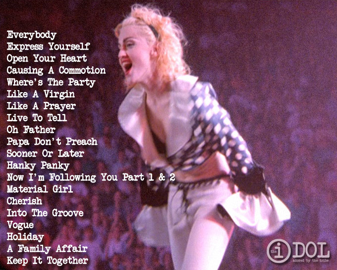 Blond Ambition Tour setlist