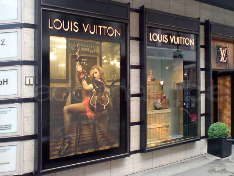 On the Louis Vuitton windows in Westfield London - MadonnaTribe Decade